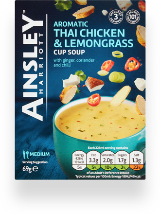 Ainsley Harriot Aromatic Thai Chicken and Lemongrass Cup Soup (BBD Sept2024)