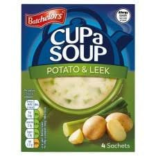 Bachelors Cupa Soup potato and leek 4 pk